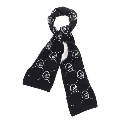 Gucci Wool Tricot GG Hamlet Scarf Black White 1 of 5