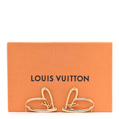 Louis Vuitton Metal Fall In Love Hoop Earrings GM Gold 5 of 5