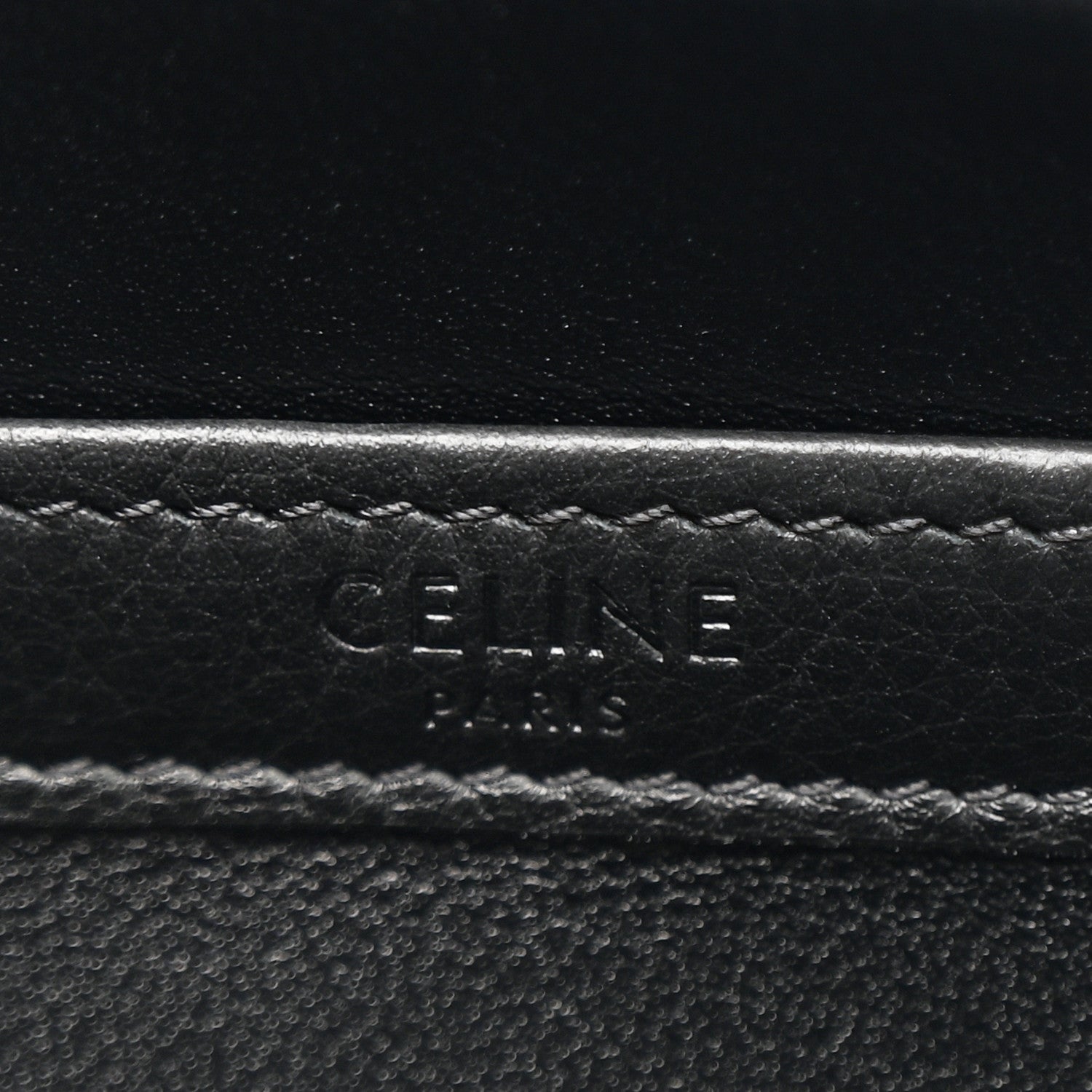 Celine Calfskin Triomphe Embossed Medium Messenger Bag Black 6 of 11