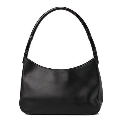 Prada Saffiano Logo Embossed Shoulder Bag Black 1 of 12