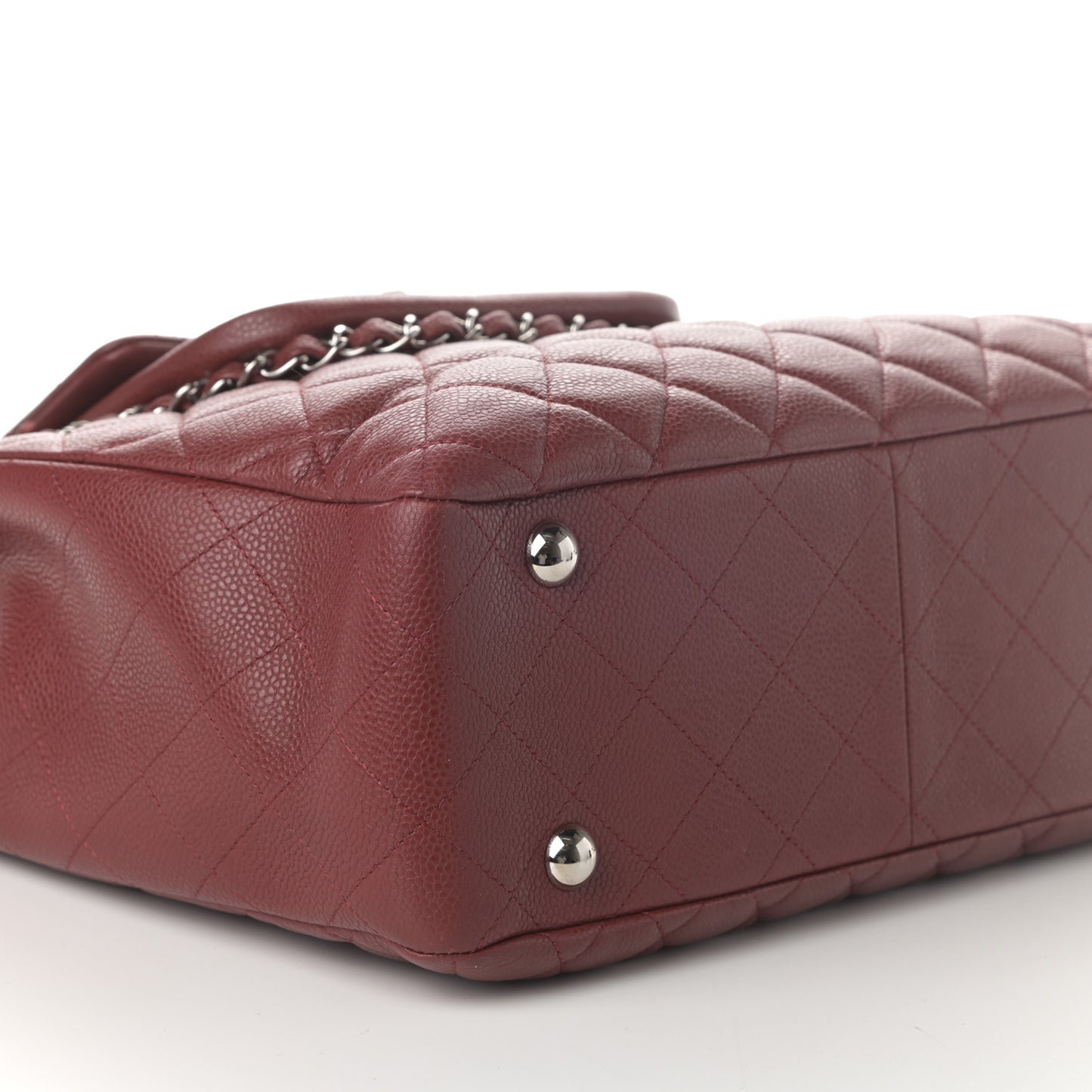 Caviar Quilted Flap Tote Red