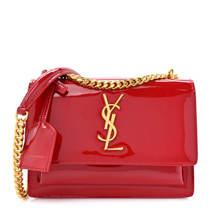 Saint Laurent Patent Small Monogram Sunset Red 1 of 9