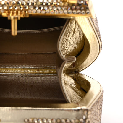 Judith Leiber Swarovski Crystal Minaudiere Clutch Gold 5 of 8