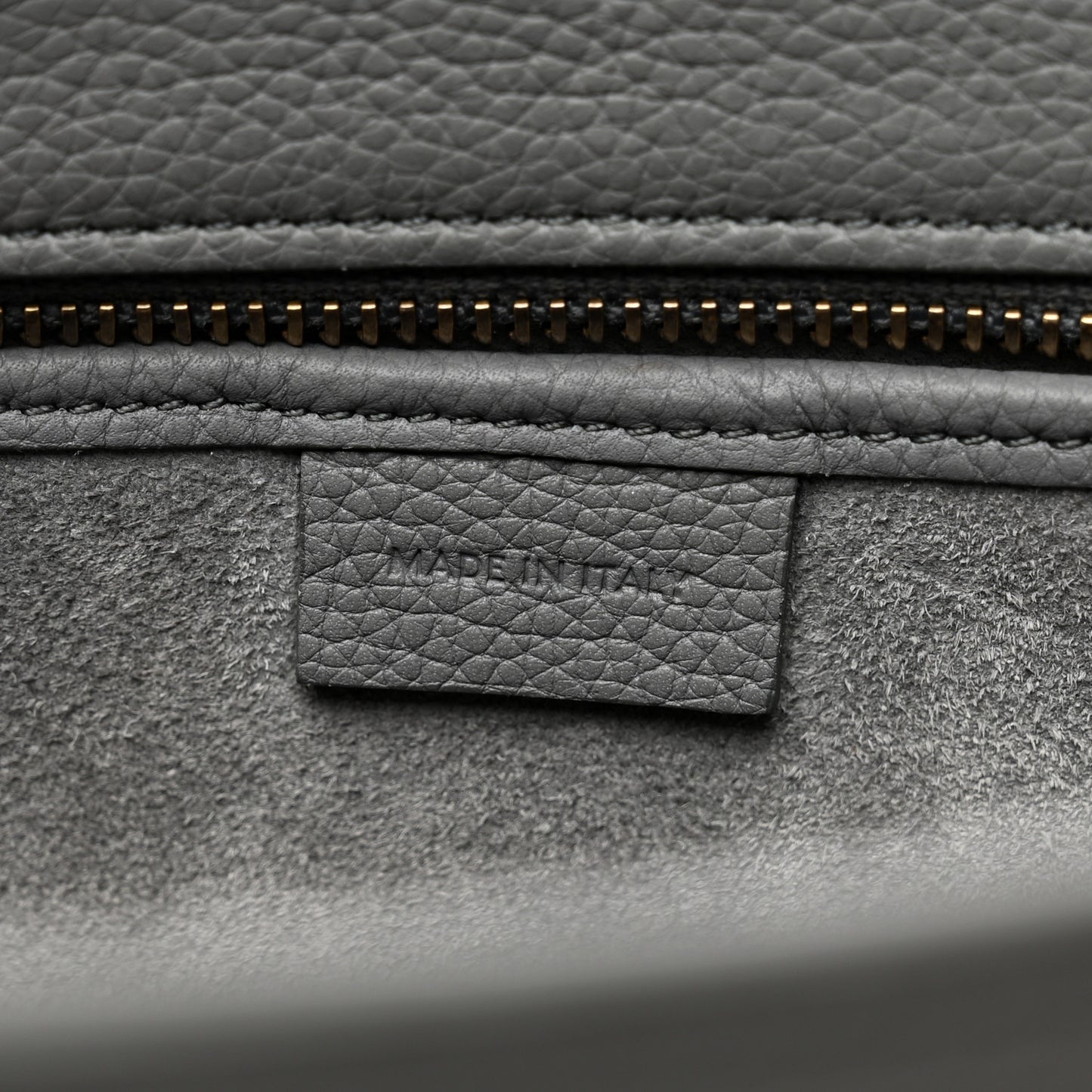 Drummed Calfskin Nano Luggage Kohl
