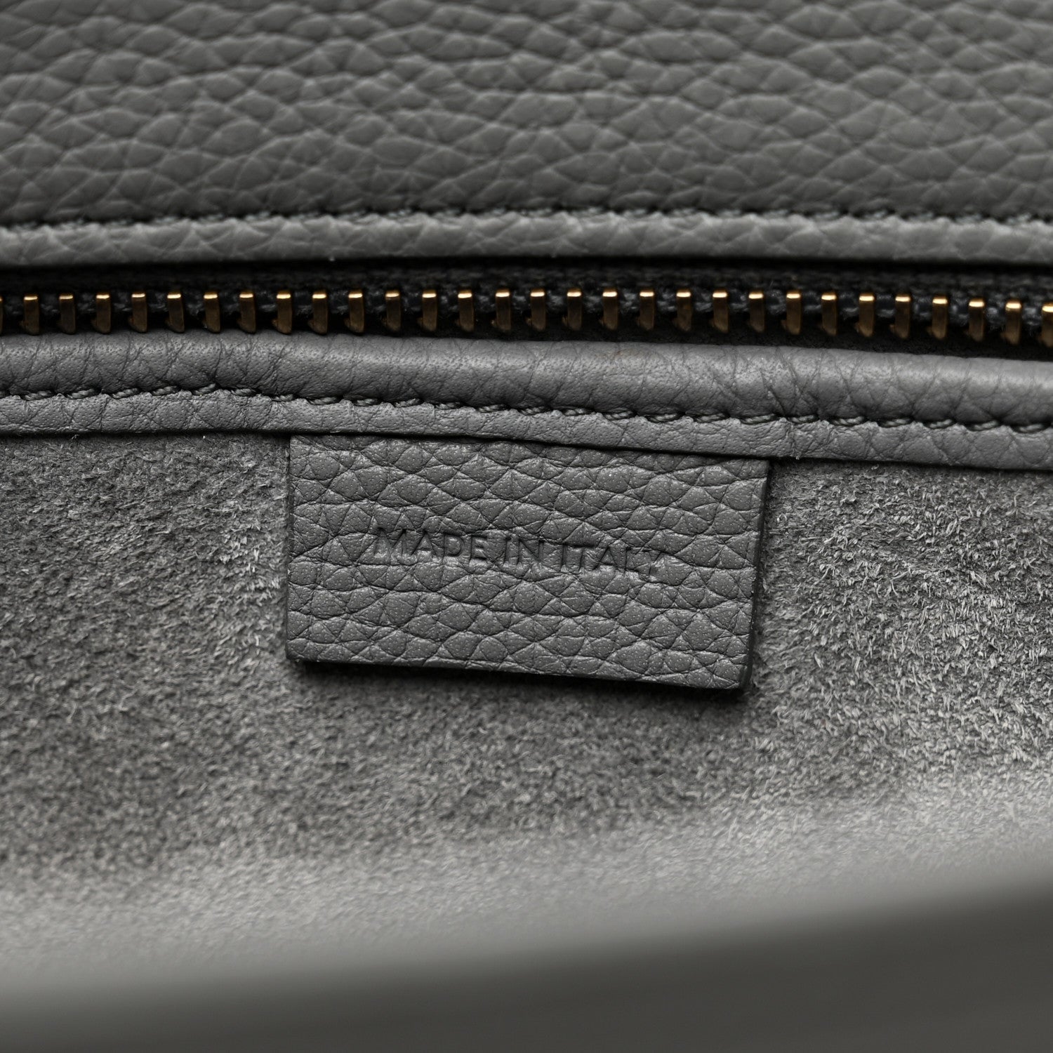 Celine Drummed Calfskin Nano Luggage Kohl 7 of 10