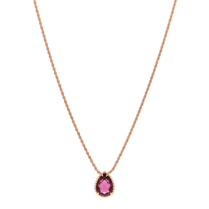 Boucheron 18K Pink Gold Diamond Rhodolite Garnet S Motif Serpent Boheme Necklace 1 of 6