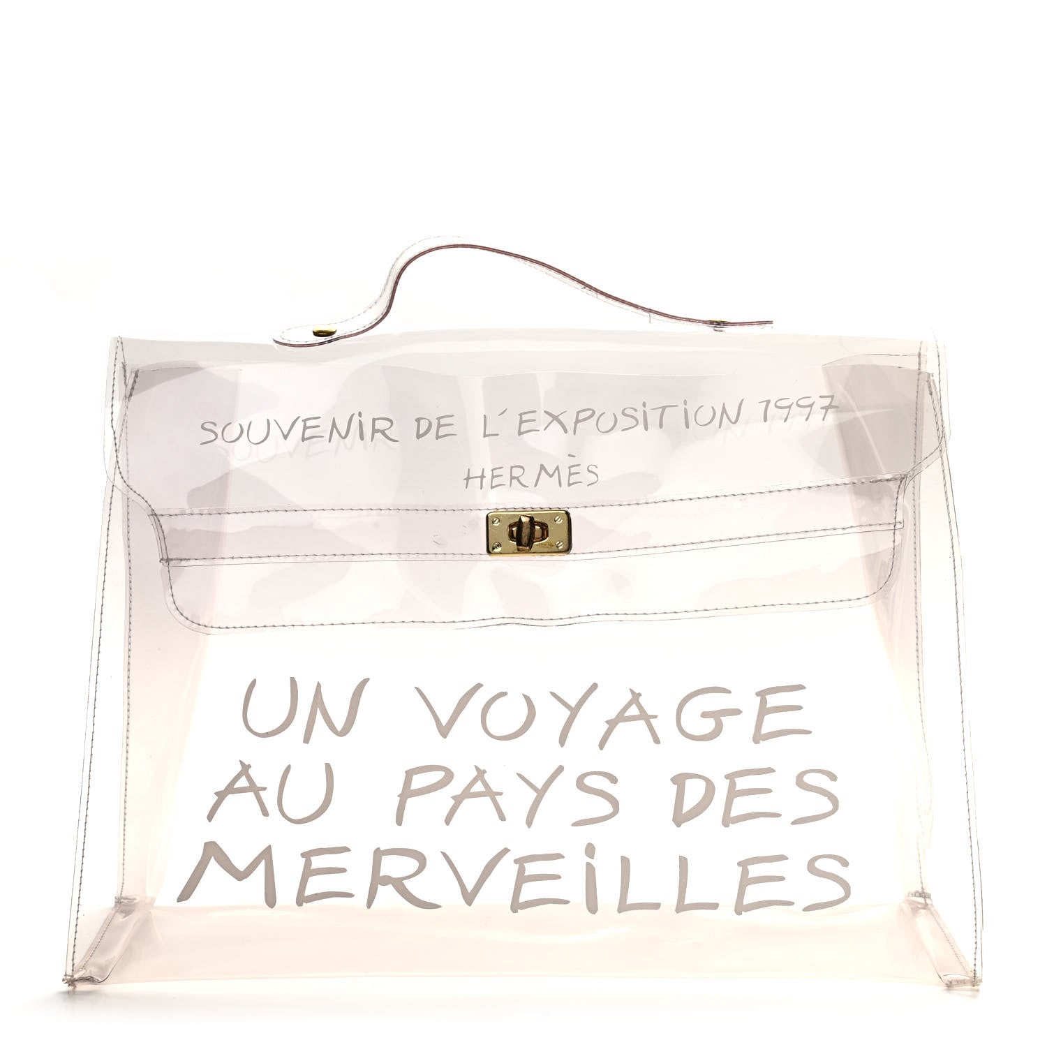 Hermes Vinyl Souvenir De L'Exposition Kelly Transparent 1 of 14