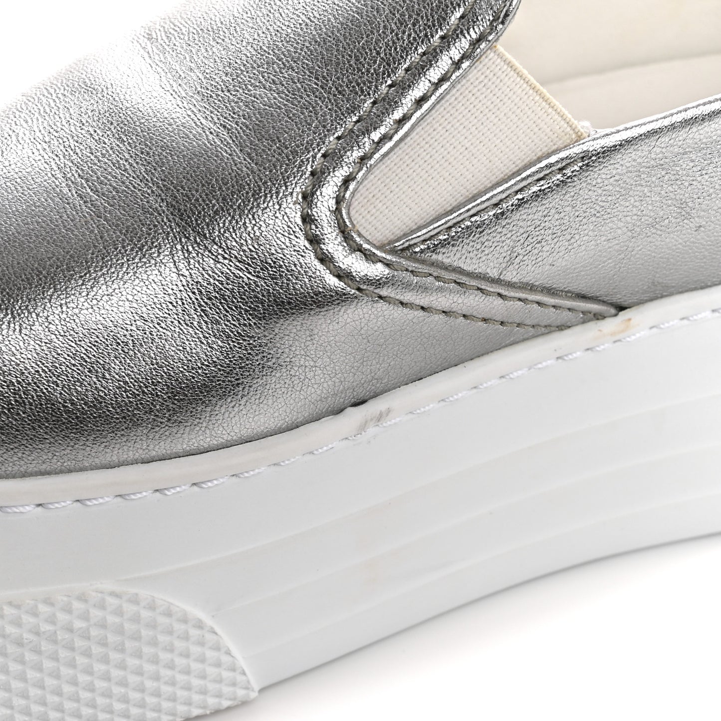 Mordore Crystal Embellished Womens Slip On Trainers 36 Cromo
