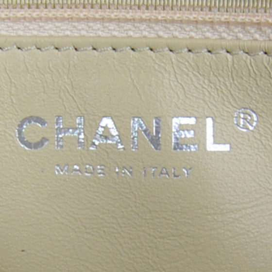 Lambskin Quilted Large Camera Case Beige Clair