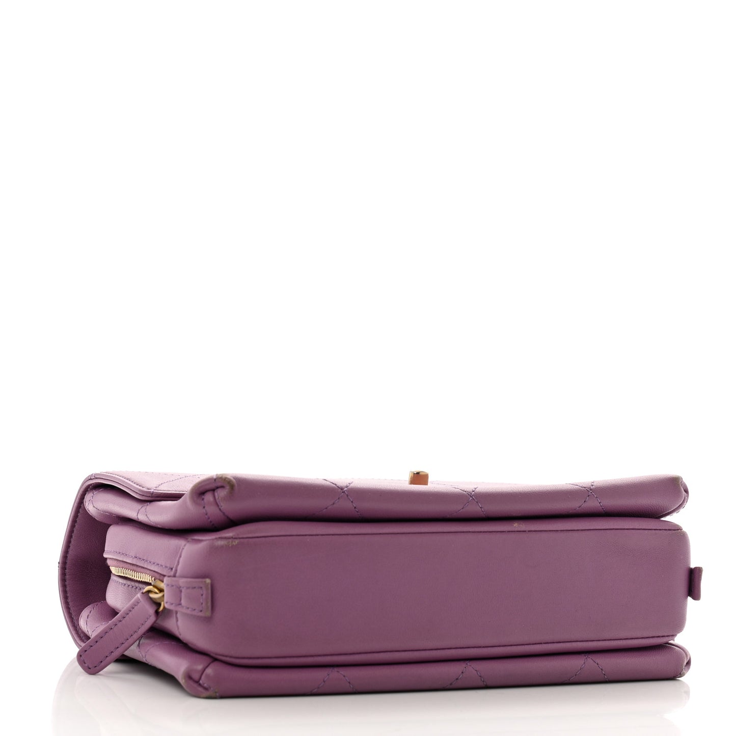 Lambskin Sleek And Chic Flap Purple