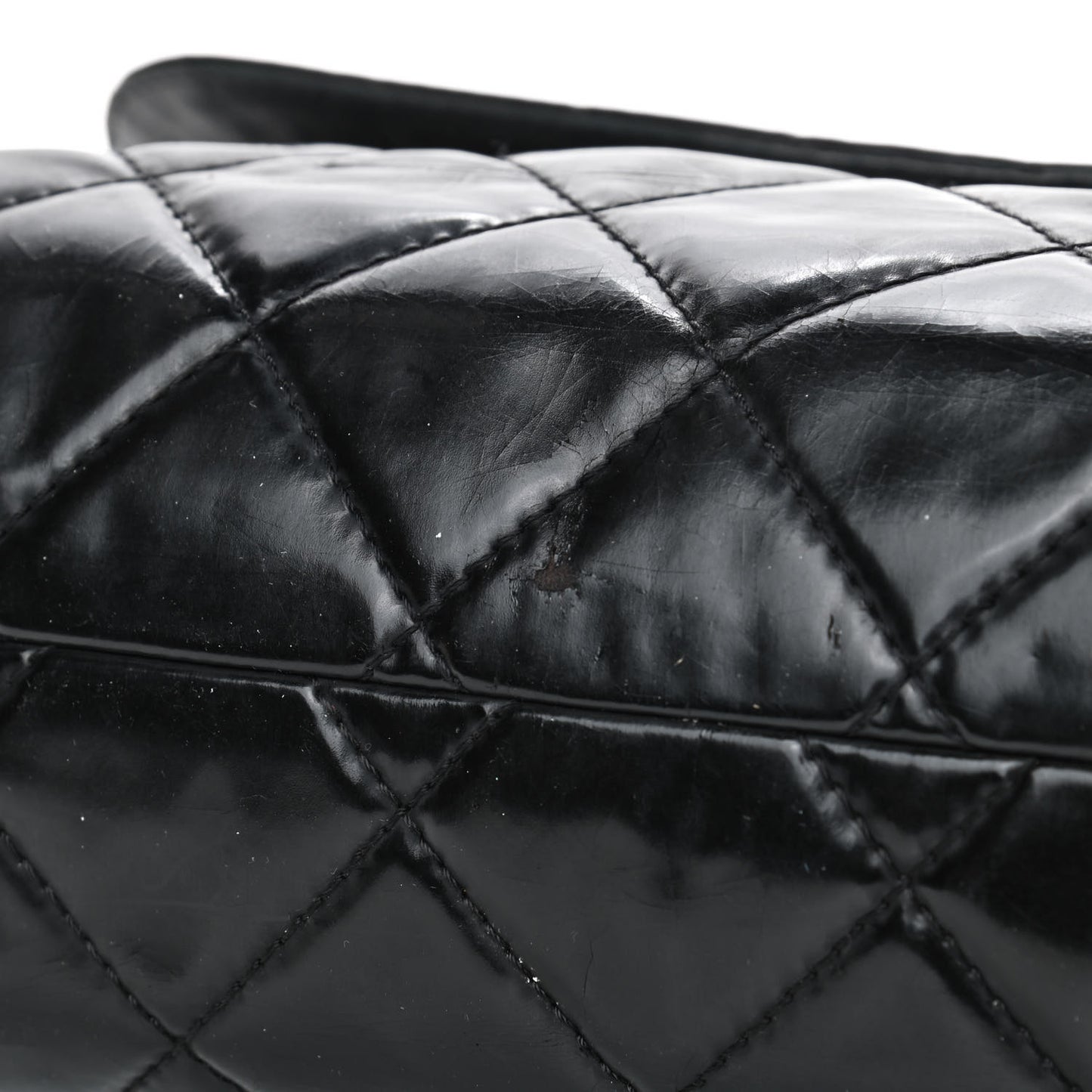 Vinyl Quilted In the Business Flap Bag Black