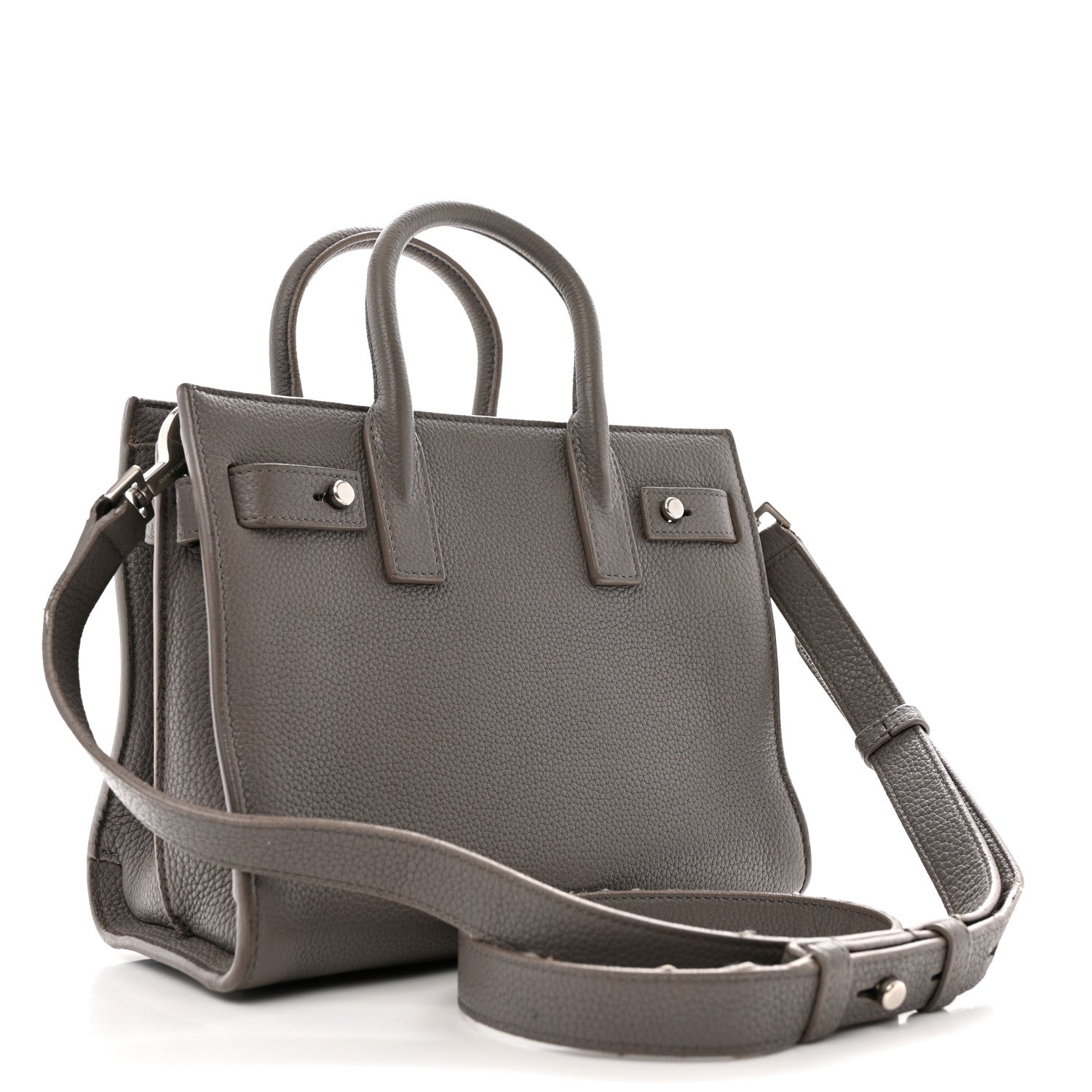 Saint Laurent Grained Calfskin Nano Supple Sac De Jour Fog 3 of 16