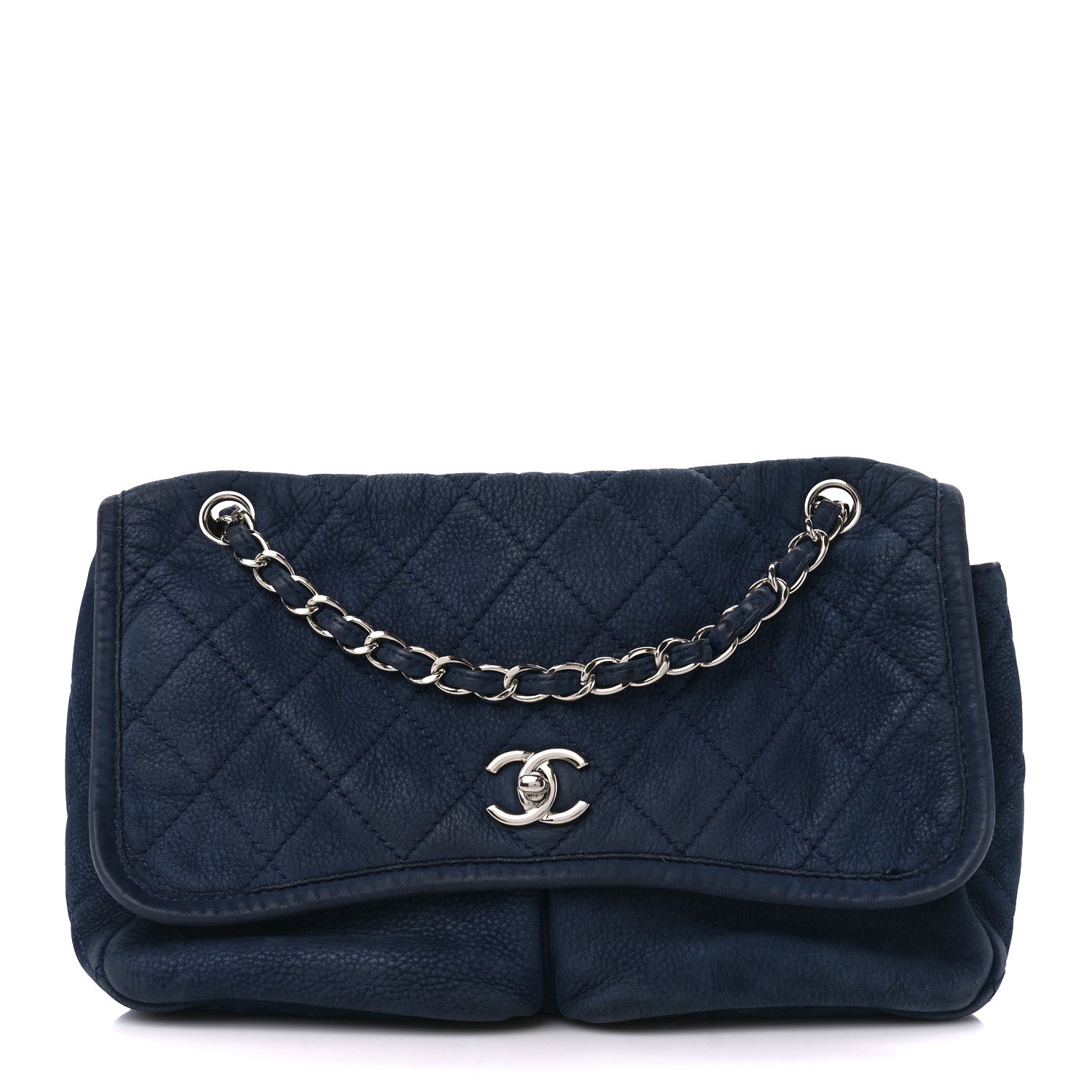 Chanel Ultra Soft Suede Calfskin Medium Natural Beauty Flap Bag Blue 1 of 11
