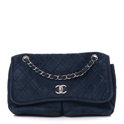 Chanel Ultra Soft Suede Calfskin Medium Natural Beauty Flap Bag Blue 1 of 11