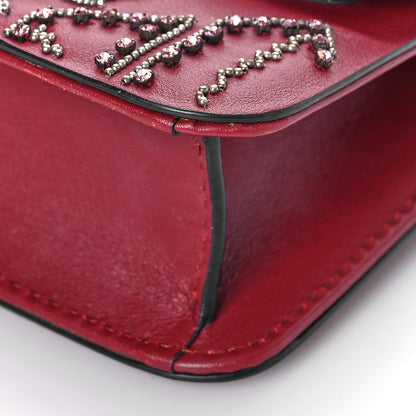 Valentino Garavani Vitello Crystal Loveblade Embellished Mini Glam Lock Rockstud Flap Rubino 8 of 10