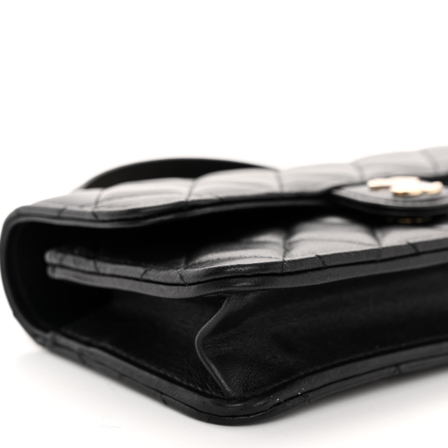 Chanel Lambskin Quilted Flap Phone Holder With Chain Black 9 of 11