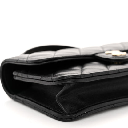 Chanel Lambskin Quilted Flap Phone Holder With Chain Black 9 of 11