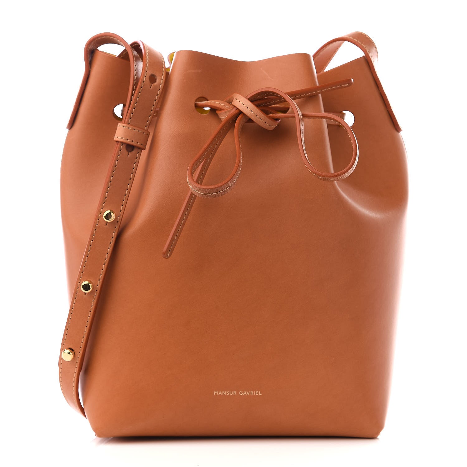 Mansur Gavriel Vegetable Tanned Calfskin Mini Bucket Bag Cammello Sun 1 of 7