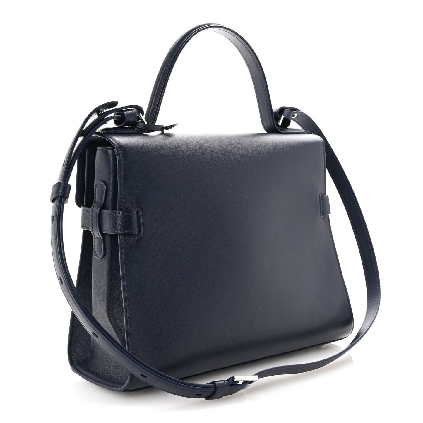 Calfskin MM Tempete Satchel Navy
