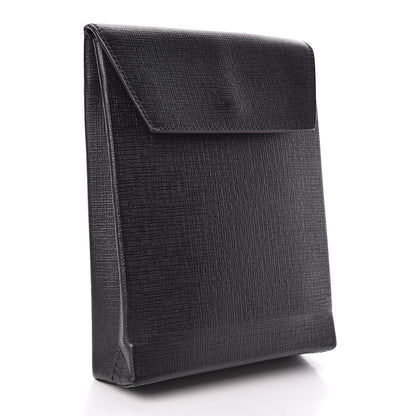 Balenciaga Squared Calfskin Logo Shopping Envelope Clutch Black 3 of 8