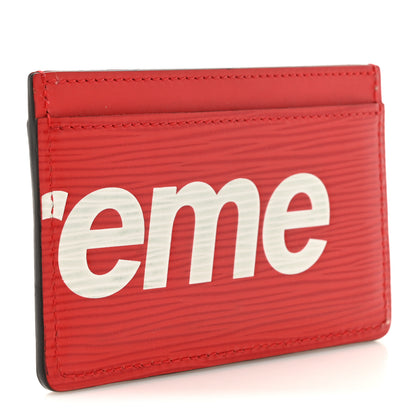 Louis Vuitton X SUPREME Epi Card Holder Red 3 of 11