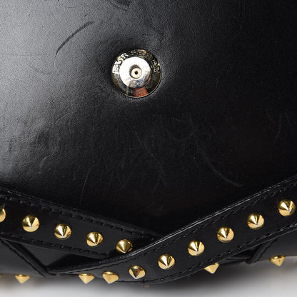 Burberry Polished Bridle Calfskin Studded Small Abbott Crossbody Bag Black 9 of 13