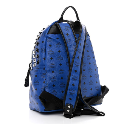 MCM Visetos Studded Colorblock Stark Brock Backpack Blue 3 of 10