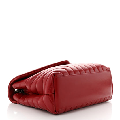 Saint Laurent Calfskin Y Quilted Monogram Medium Loulou Chain Satchel Rouge Eros 4 of 16