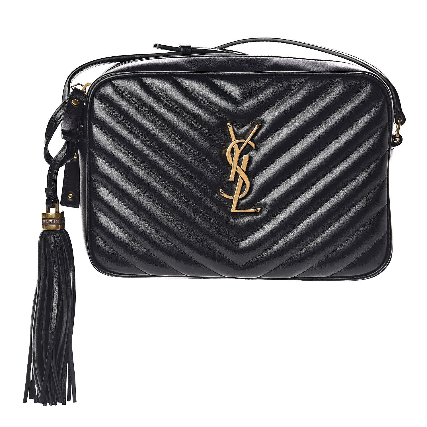 Saint Laurent Calfskin Matelasse Monogram Lou Camera Bag Black 1 of 9