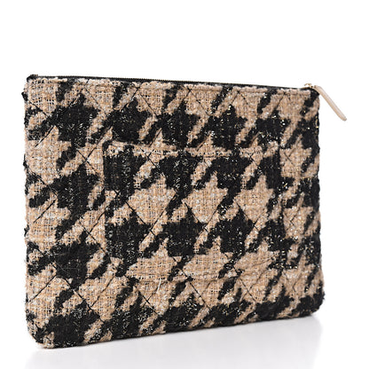 Chanel Tweed CC Medium Cosmetic Case Beige Black 3 of 7