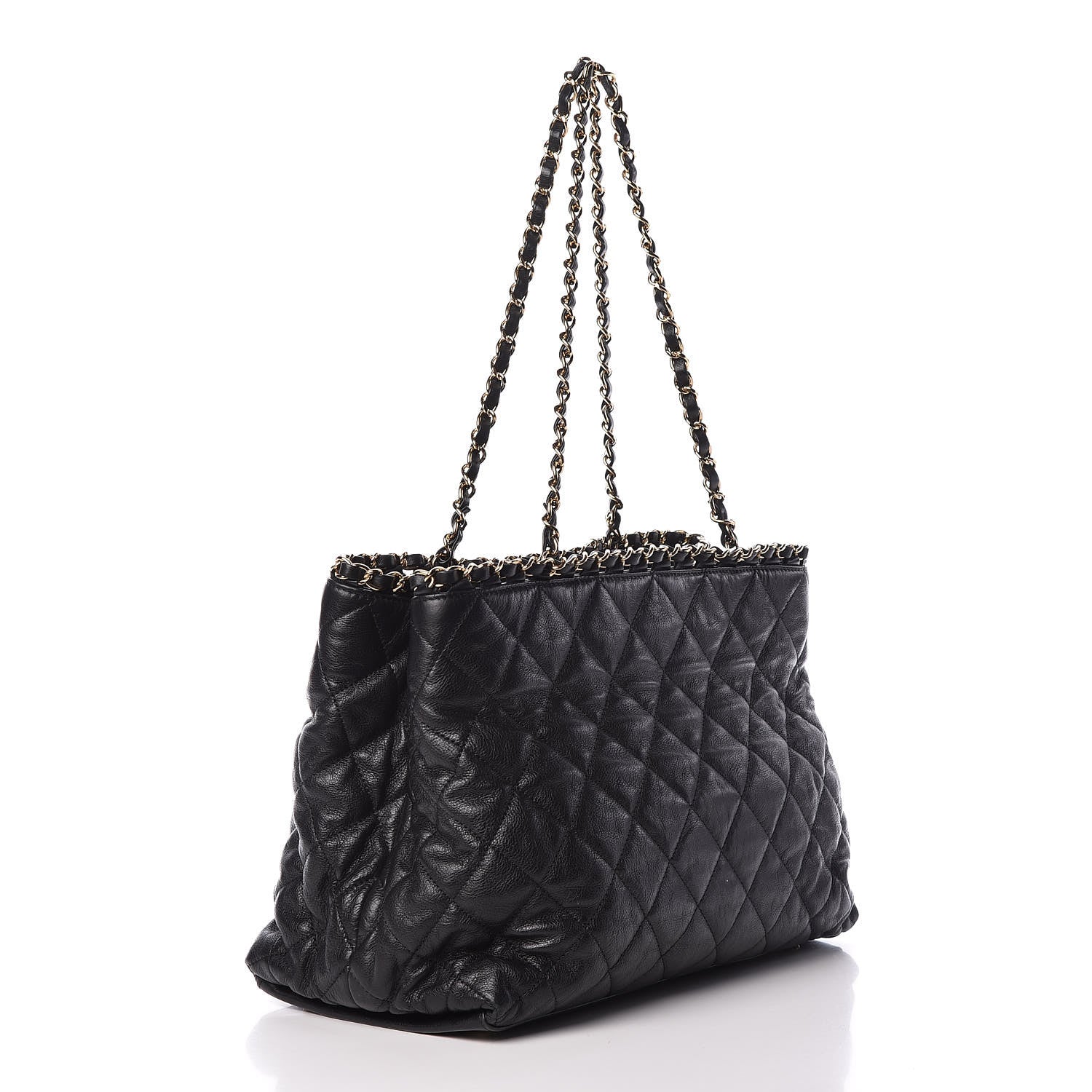 Chanel Calfskin Quilted Small Chain Me Tote Black 3 of 12