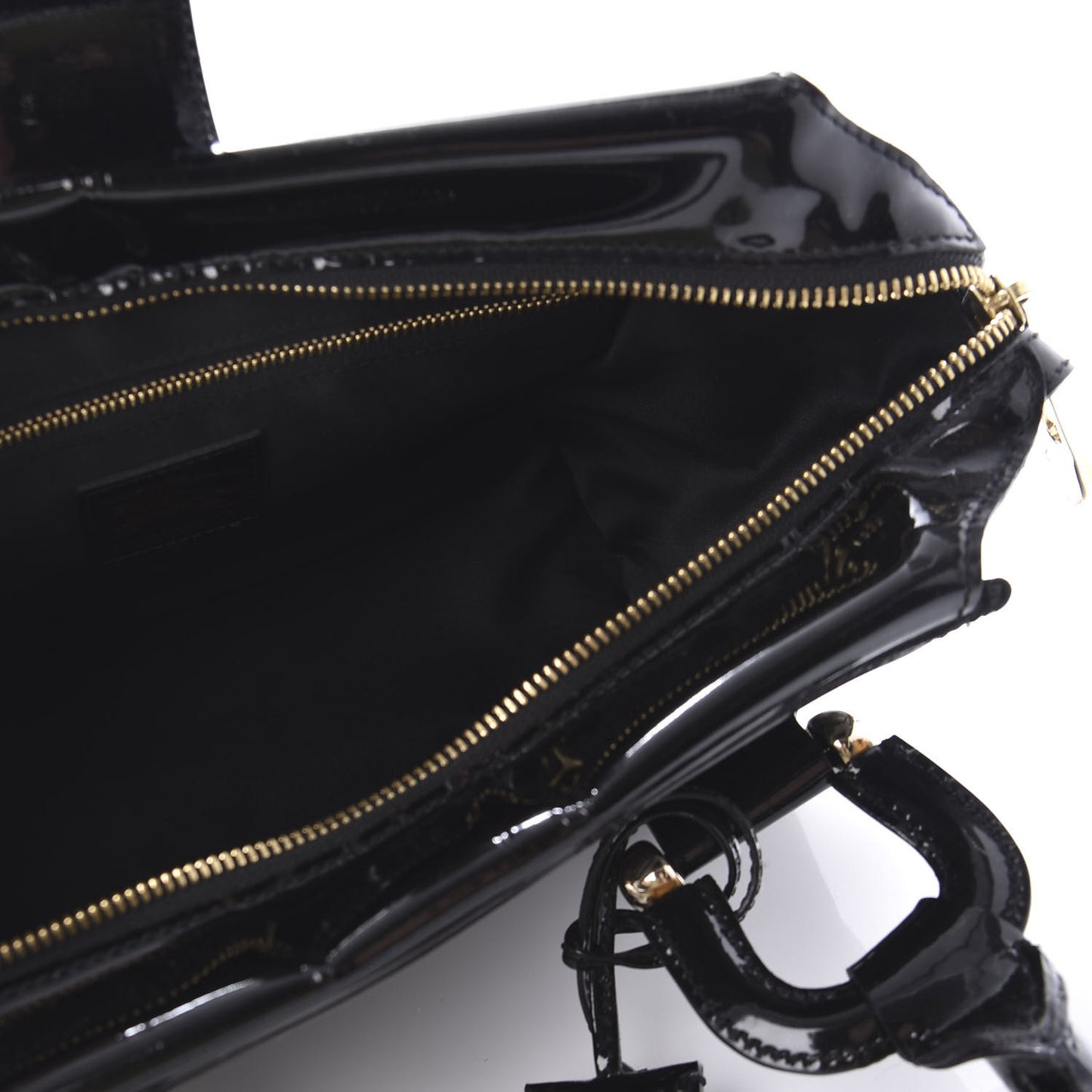Patent Quilted Mini Manor Tote Black