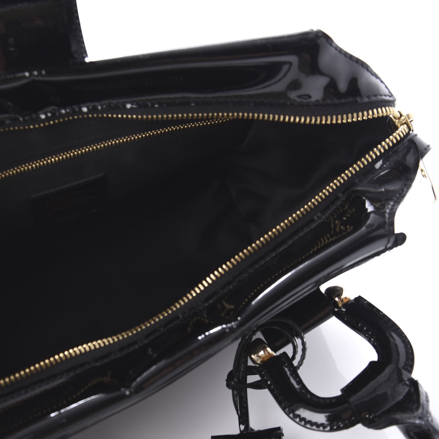 Burberry Patent Quilted Mini Manor Tote Black 5 of 9