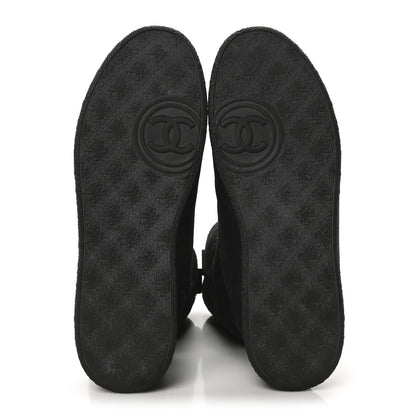 Chanel Suede Quilted High Boots 40 Black 6 of 8