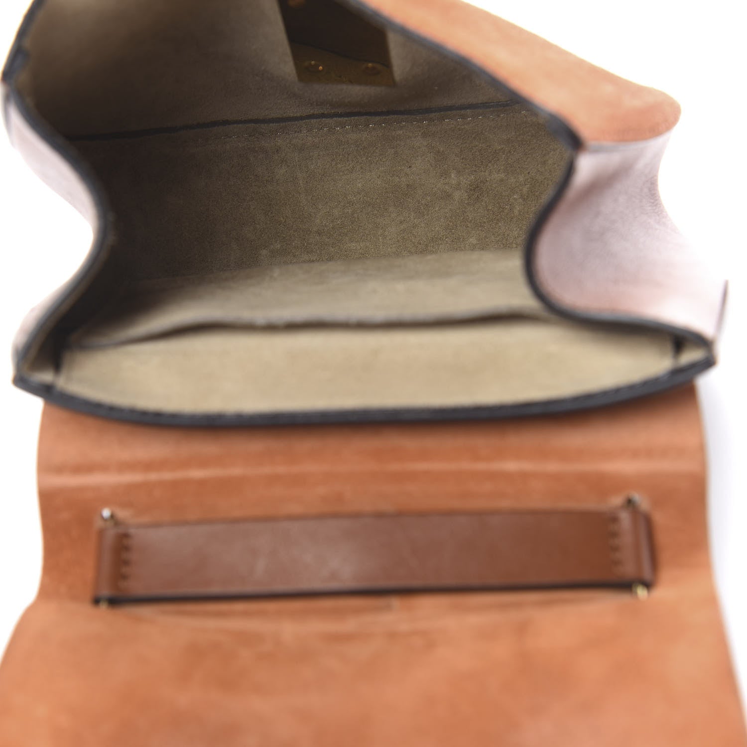 Chloe Suede Smooth Calfskin Drew Shoulder Bag Tobacco 4 of 13