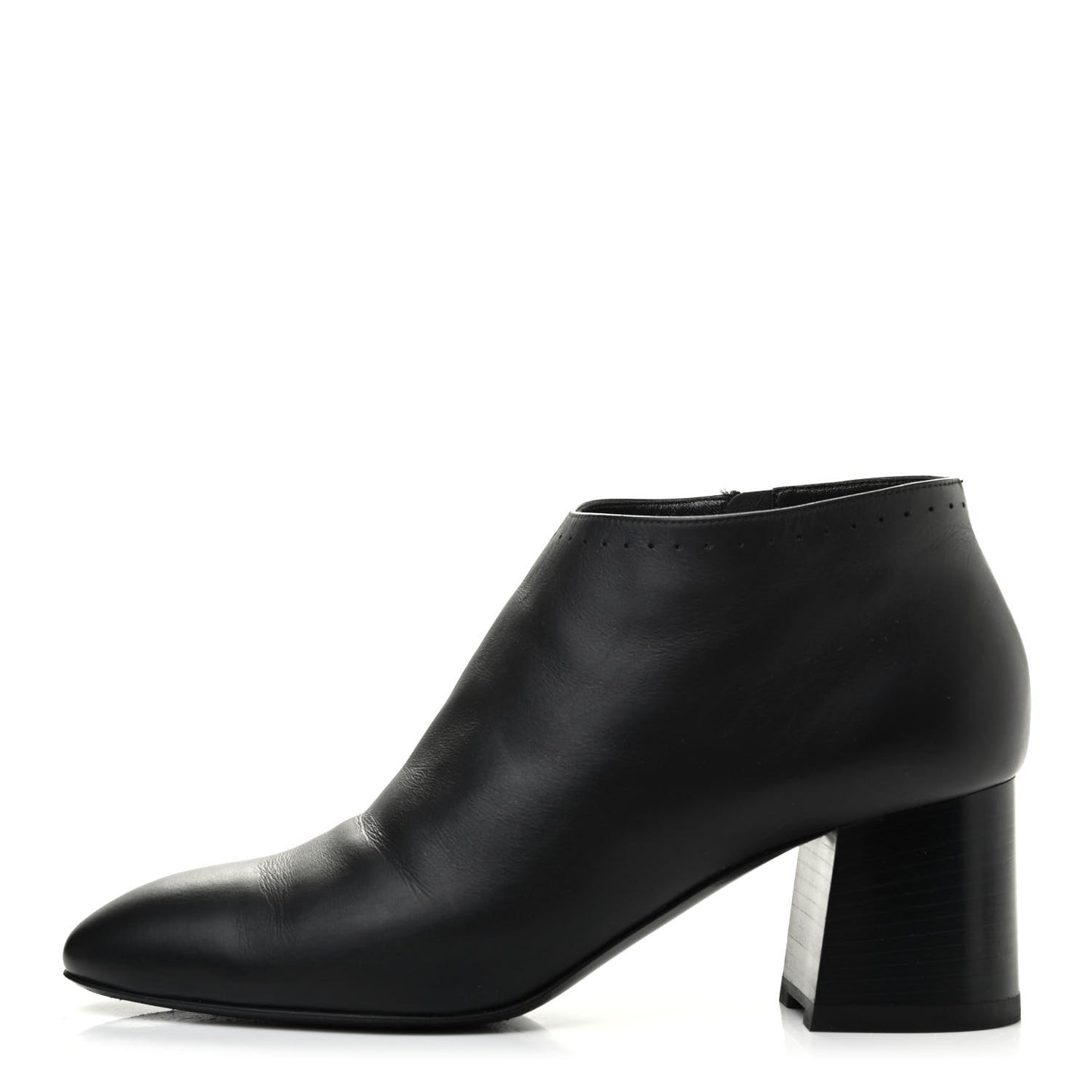 Calfskin Perforated Womens Booties 40 Black