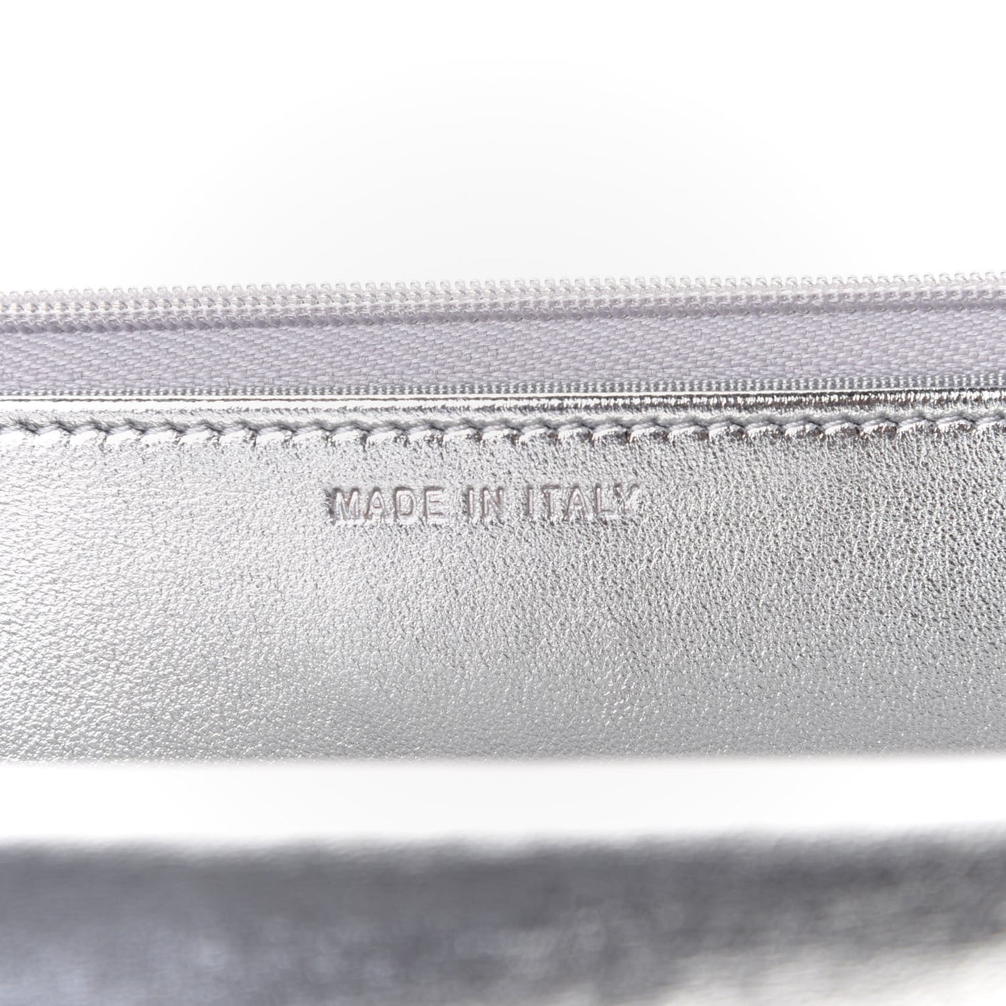 Gradient Metallic Calfskin Quilted Wallet On Chain WOC Silver Blue Yellow Purple