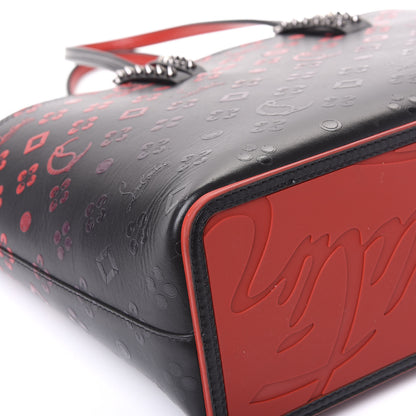 Christian Louboutin Perforated Calfskin Degrade Loubinthesky East West Cabata Tote Black Red 10 of 11