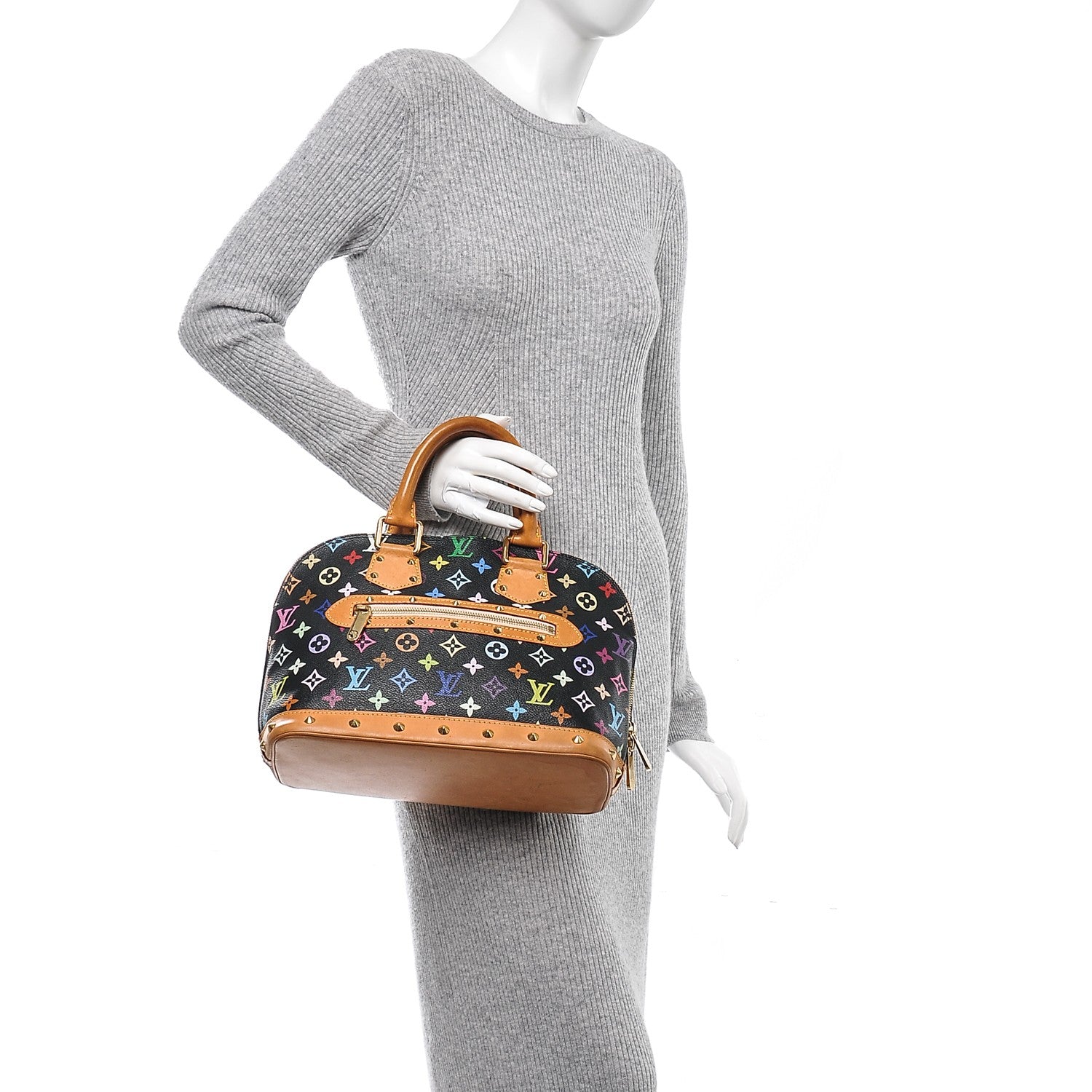 Louis Vuitton Monogram Multicolor Alma Black 2 of 8
