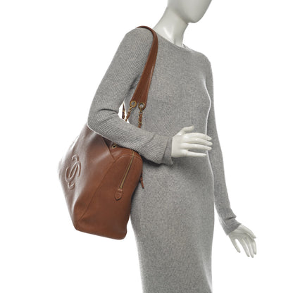 Chanel Caviar Large CC Shoulder Bag Light Brown 2 of 11