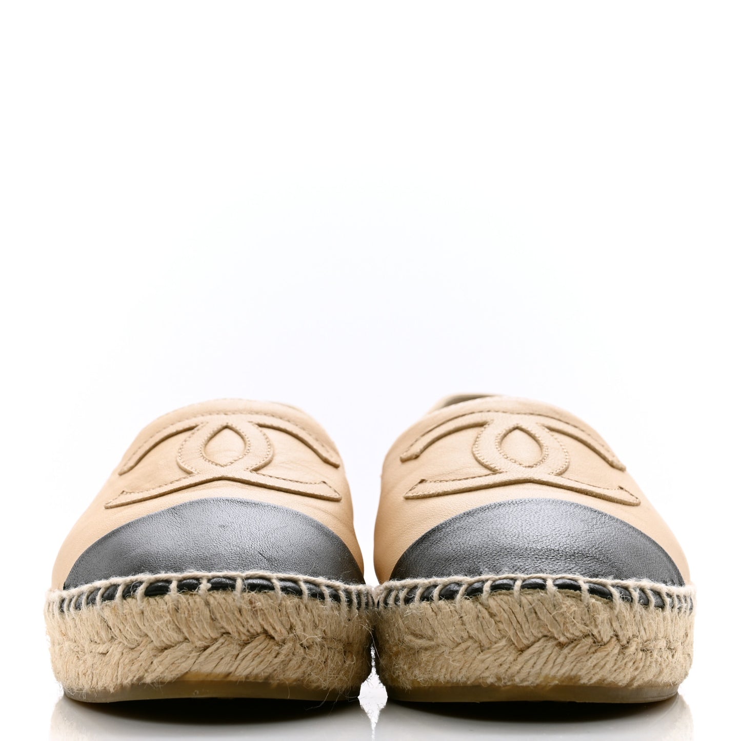Lambskin CC Espadrilles 35 Beige Black