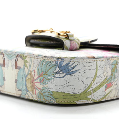 Gucci New Shangai Calfskin Tiger Savanah Web Mini Horsebit 1955 Shoulder Bag Chalky White Multicolor 10 of 10