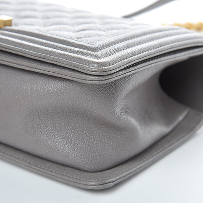 Chanel Caviar Quilted Medium Boy Flap Grey 10 of 13
