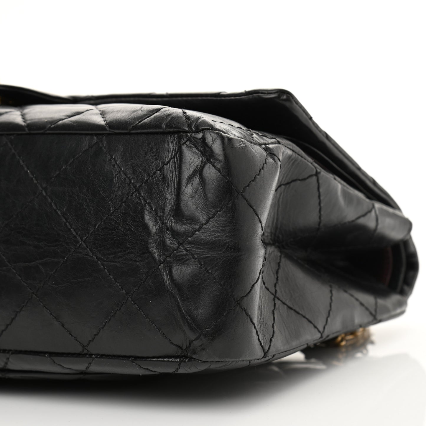 Aged Calfskin Quilted 2.55 Reissue 227 Flap Black
