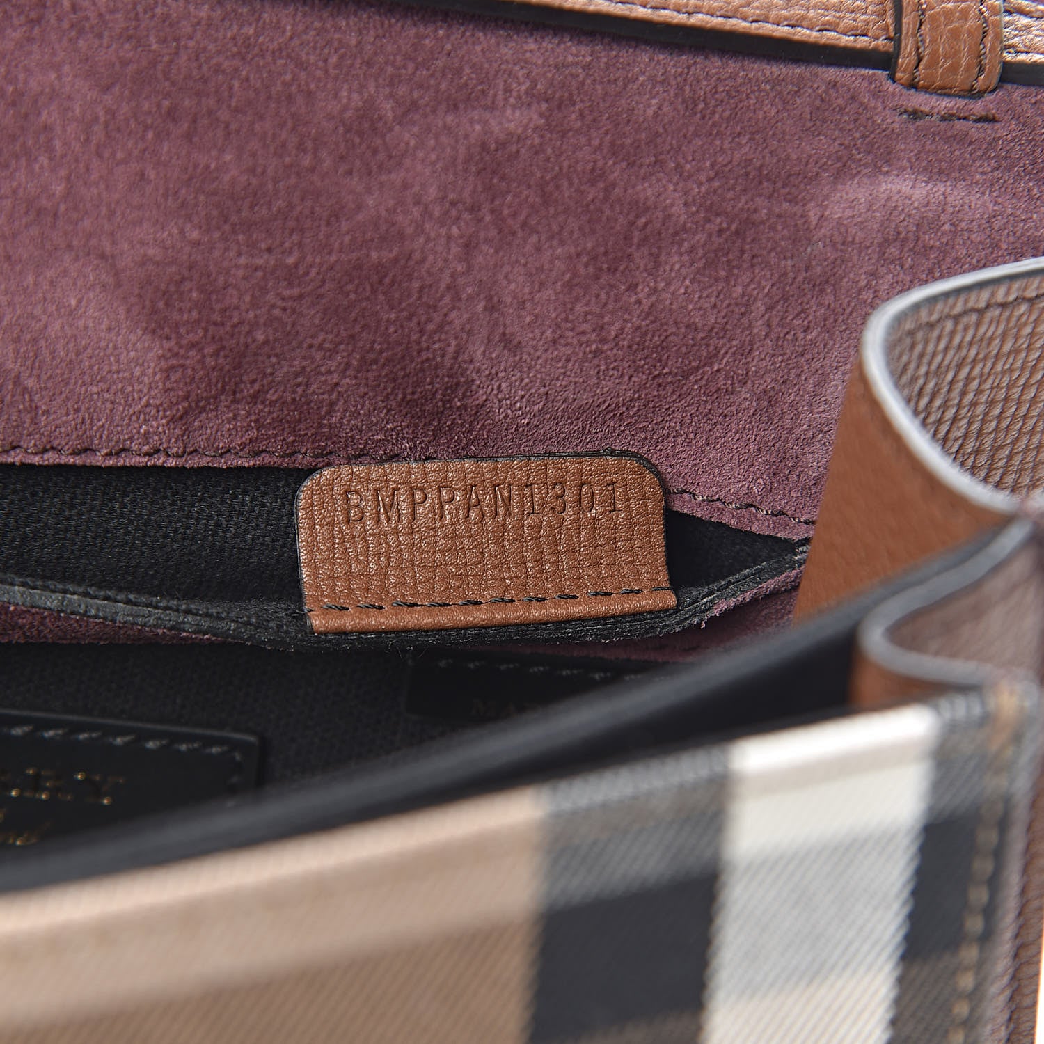 Burberry Derby Calfskin House Check Small Macken Crossbody Bag Tan 8 of 11
