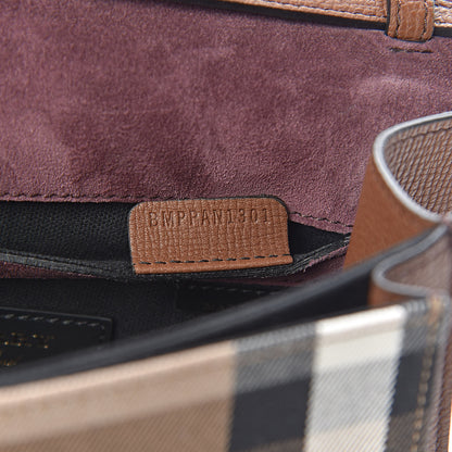 Burberry Derby Calfskin House Check Small Macken Crossbody Bag Tan 8 of 11