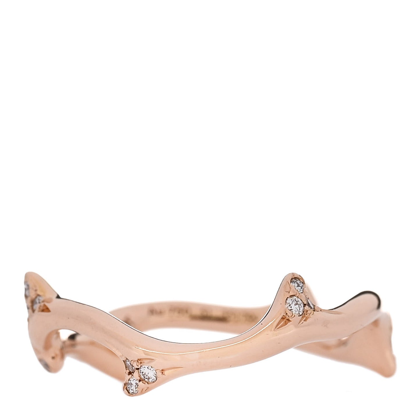 18K Rose Gold Diamond Bois de Rose Ring 51 5.75