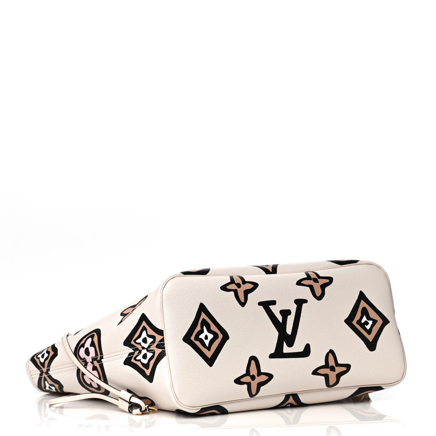 Monogram Giant Wild At Heart Neverfull MM Creme