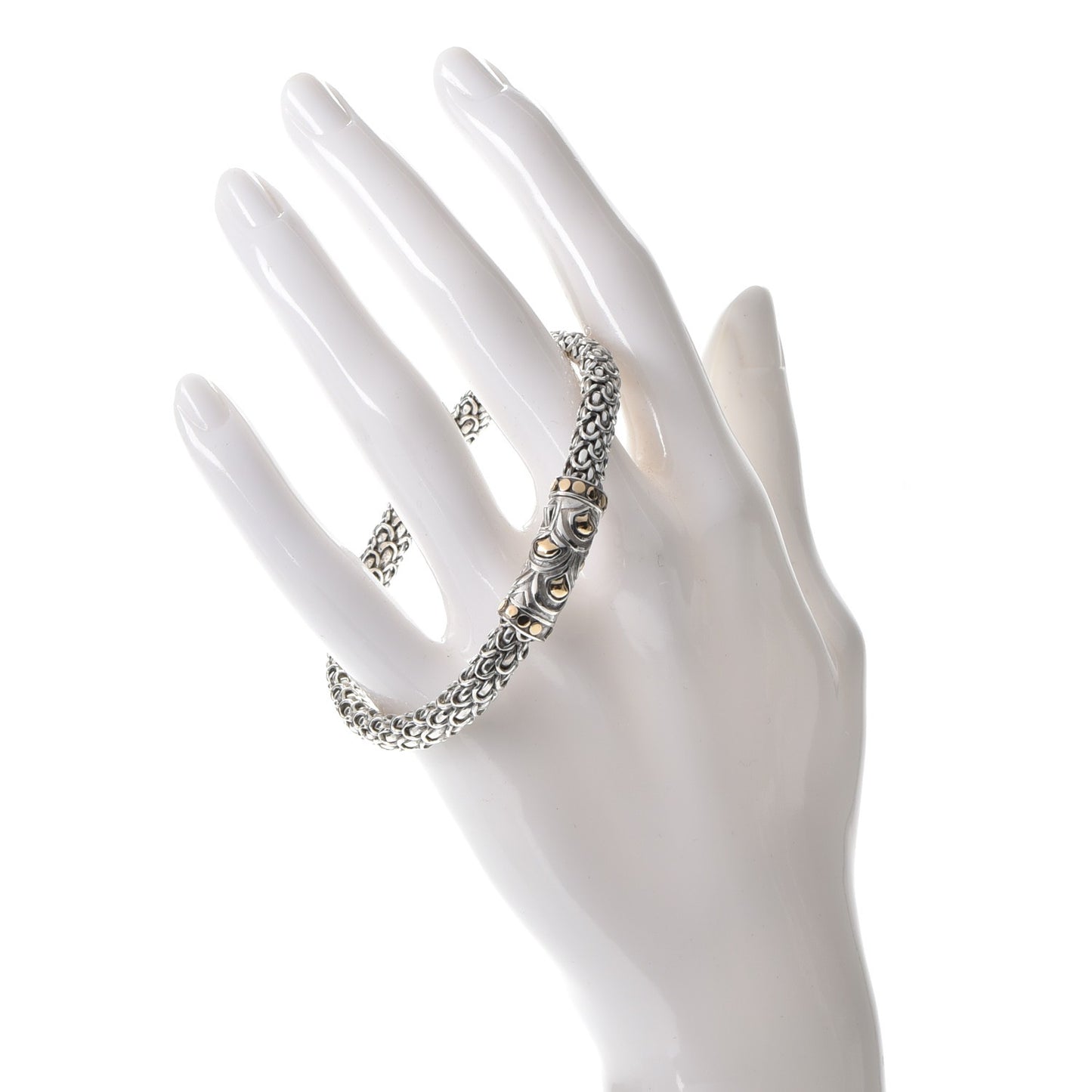 Sterling Silver 18K Yellow Gold 6mm Naga Station Bracelet