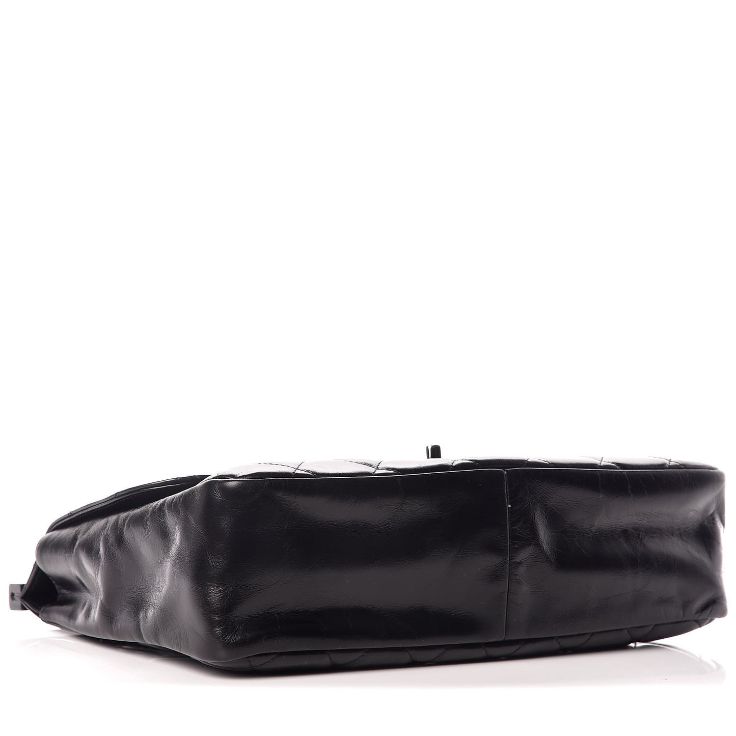 Glazed Calfskin Quilted Small CC Delivery Tote Black